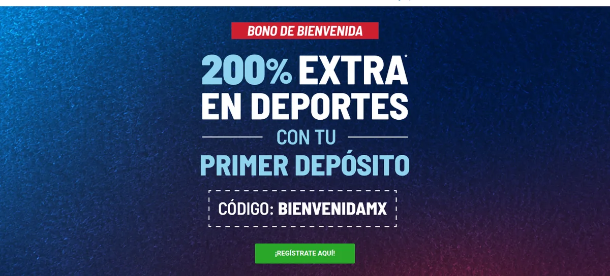 Bono de bienvenida de Betcris: 200% extra en deportes con tu primer depósito y el código BIENVENIDAMX