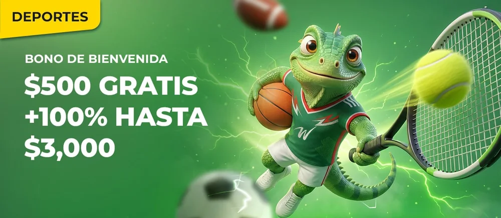 Banner del bono de bienvenida deportivo de Winpot: $500 gratis más 100% hasta $3,000