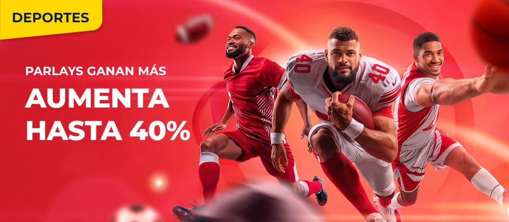 Banner del Bono Parlay de Winpot: hasta 40% extra en las apuestas combinadas