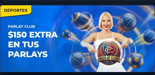 Banner del Parlay Club de Winpot con $150 extra en tus parlays