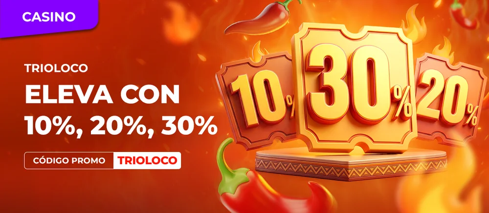 Banner de la promoción Trío Loco de Winpot para el fin de semana