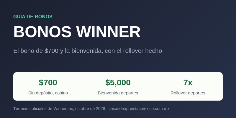 Bonos de Winner: el bono de $700 y la bienvenida con el rollover hecho